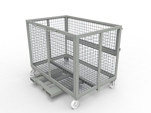 Cesta in rete ribaltabile da 1,5 m3 - Portata LT 1500 - Grigio