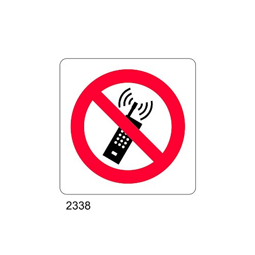 Divieto di accesso con telefoni cellulari - A - Alluminio 115x115 mm - Conf 10 pz.