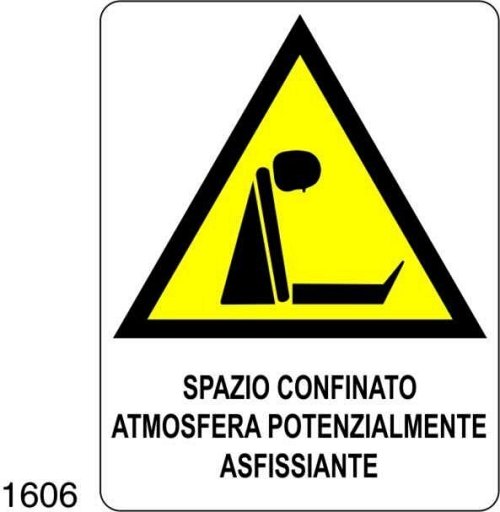 Spazio confinato atmosfera potenzialmente asfissiante - C - Alluminio 360x450 mm - Conf 10 pz.