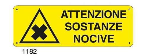 Attenzione sostanze nocive - E - Alluminio 500x700 mm