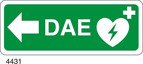 DAE defibrillatore a sinistra - B - Alluminio 375x175 mm