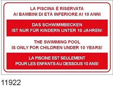 La piscina è riservata ai bambini di età inferiore a 10 anni - Alluminio piano