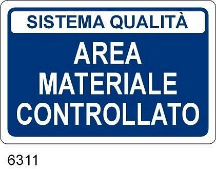 Area Materiale Controllato - B - Alluminio - 500x330 mm - Conf 10 pz.