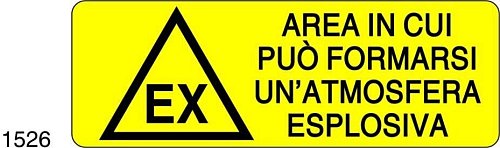 Area in cui può formarsi un'atmosfera esplosiva - B - Alluminio 765x270 mm - Conf 10 pz.