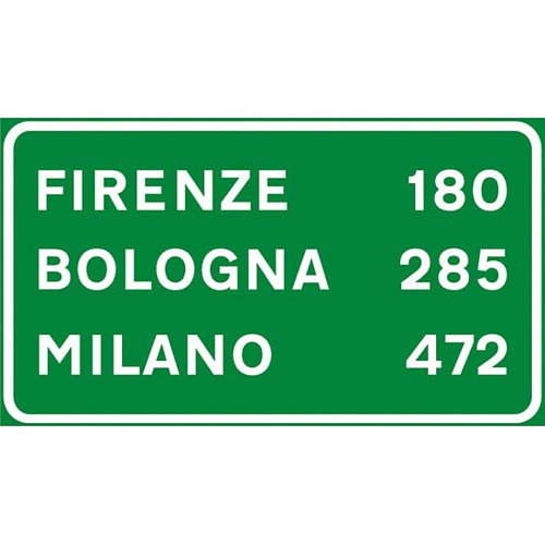 Segnale di conferma autostradale - B - Allumnio CL.1 150x200 cm