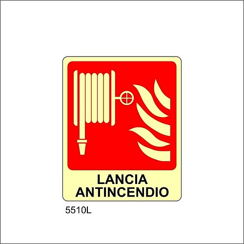 Lancia antincendio Luminescente - B - PVC rigido Luminescente - 160x210 mm