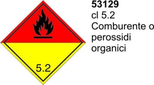 Comburenti o perossidi organici cl 5.2 - A - PVC adesivo - 100x100 mm