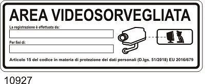 Area Videosorvegliata con operatore  PVC Adesivo A - 350x125 mm