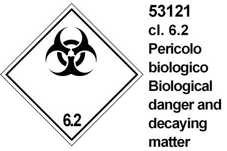 Pericolo Biologico cl 6.2 - D - Alluminio - 300x300 mm