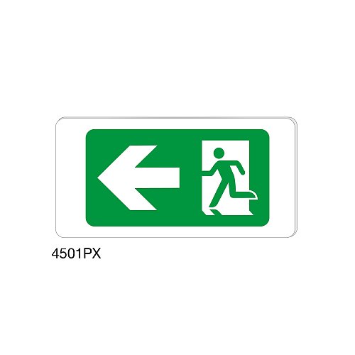 Uscita di emergenza a sinistra - Plexiglass - B - 240x120 mm - Bifacciale - Senza Fori