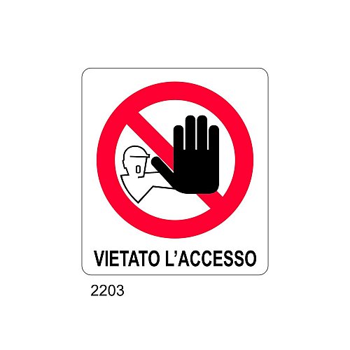 Vietato l'accesso - B - PVC adesivo 180x210 mm