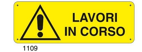 Lavori in corso - E - Alluminio 500x700 mm - Conf 10 pz.