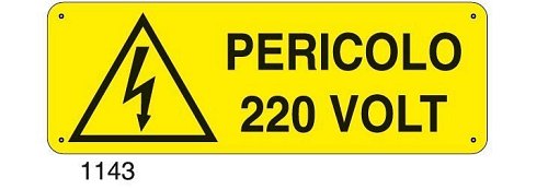 Pericolo 220 volt - D - Alluminio 1400x500 mm