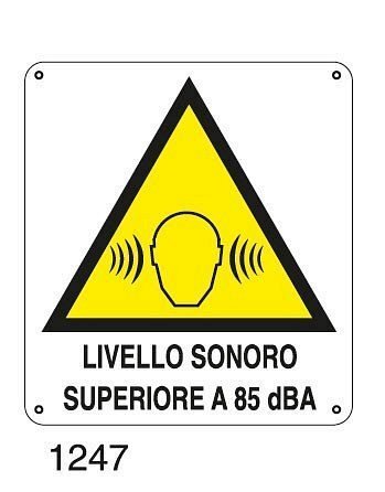 Livello sonoro superiore a 90dBA - A - Alluminio 145x165 mm