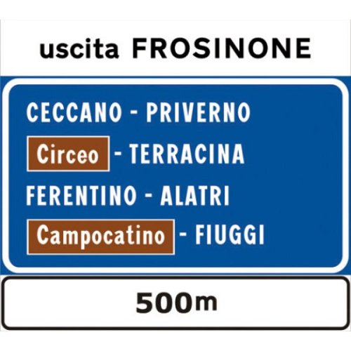 Segnale di Itinerario Extraurbano - A - Alluminio CL.2 100x150 cm