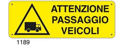 Attenzione passaggio veicoli - C - Alluminio 330x500 mm