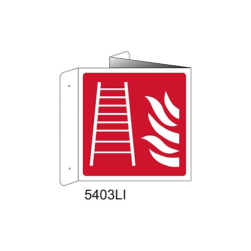 Scala antincendio - Alluminio - C - 230x230mm - Bifacciale a Libro - Luminescente