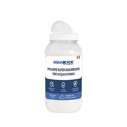 Polvere superassorbente AquaDRY per acqua e fango - 500 gr