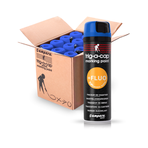 Tracciatore da cantiere TRIG-A-CAP® EXTRA MARKING PAINT - 12 Bombolette - Blu Fluo