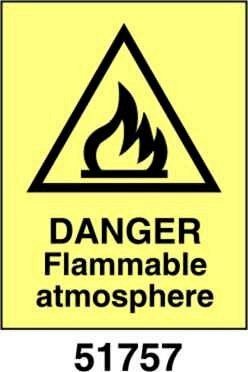 Danger flammable atmosphere - A - ADL 150x200 mm - Conf 10 pz.