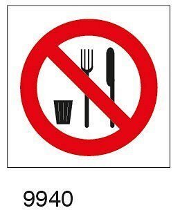 Vietato bere e mangiare - etichetta - 25pz