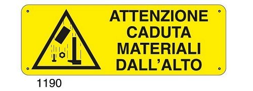Attenzione caduta materiali dall'alto - E - Alluminio 500x700 mm