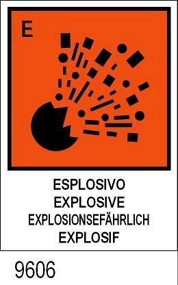 Esplosivo - B - 125x175 mm - 10 etichette