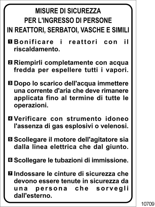 Misure di sicurezza per l'ingresso di persone in sebatoi, vasche etc - C - Alluminio -500x700 mm