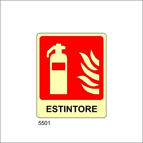 Estintore Luminescente - D - PVC rigido Luminescente - 370x500 mm