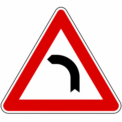 Curva a sinistra - A - Alluminio CL.1 60cm