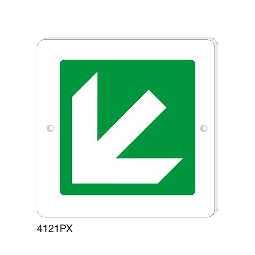 Direzione da seguire angolo destro - Plexiglass - C - 200x200 mm - Monofacciale - 2 Fori