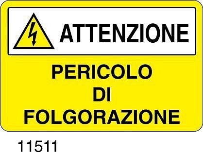 Pericolo di folgorazione - A - Alluminio 500x330 mm