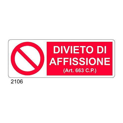Divieto di affissione - C - Alluminio 330x500 mm - Conf 10 pz.