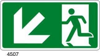 Uscita di emergenza in basso a sinistra - C - Alluminio 460x230 mm