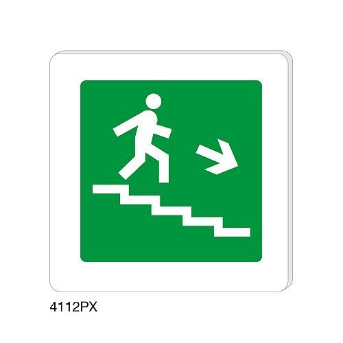 Scala di sicurezza basso destra - Plexiglass - C - 200x200 mm - Monofacciale - Senza Fori