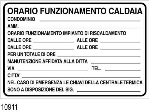 Orario Funzionamento caldaia