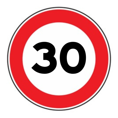 Limite massimo di velocità 30 km/h - A - Ferro - CL.1 40cm
