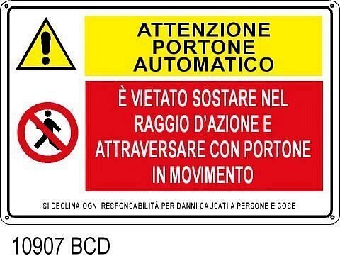 Attenzione portone automatico
