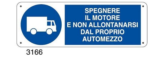 Spegnere il motore e non allontanarsi dal proprio automezzo - E - Alluminio 500x700 mm