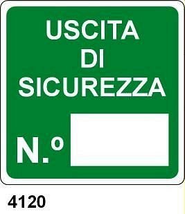 Uscita di sicurezza n - A - Alluminio 120x120 mm