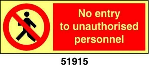 No entry to unauthorised personnel - A - ADL 200x75 mm