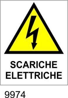 Pericolo scariche elettriche - etichette - 25pz