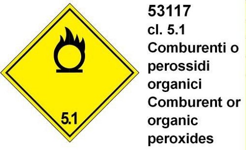 Comburenti o perossidi organici cl 5.1 - D - Alluminio - 300x300 mm