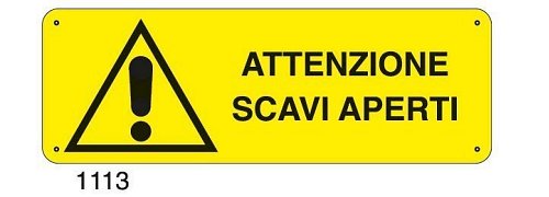 Attenzione scavi aperti - C - Alluminio 330x500 mm