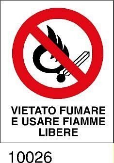 Vietato fumare e usare fiamme libere - etichette - 25pz