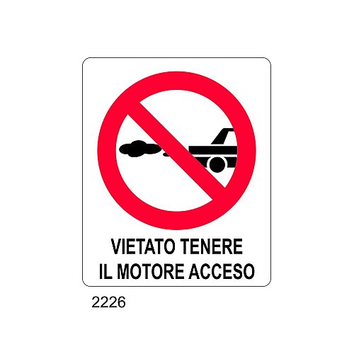 Vietato tenere il motore acceso - B - Alluminio 180x230 mm