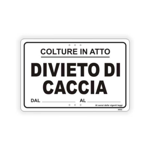 Divieto di caccia colture in atto
