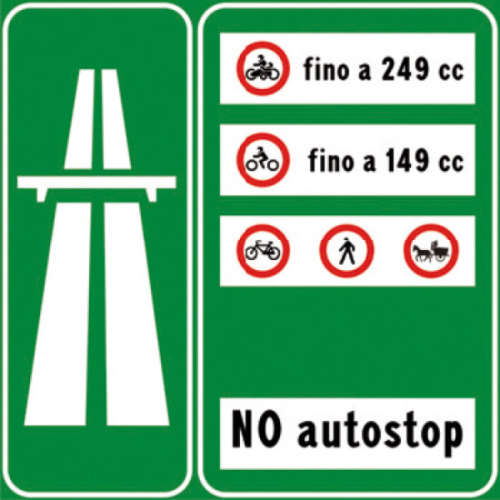 Preavviso di inizio autostrada
