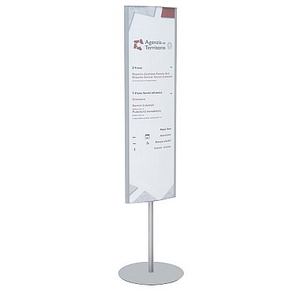Minitotem Bifacciale con Targa 300×1000 mm in Forex e PVC - Per interno