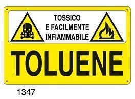 Tossico e facilmente infiammabile-Toluene - A - Alluminio 500x330 mm - Conf 10 pz.